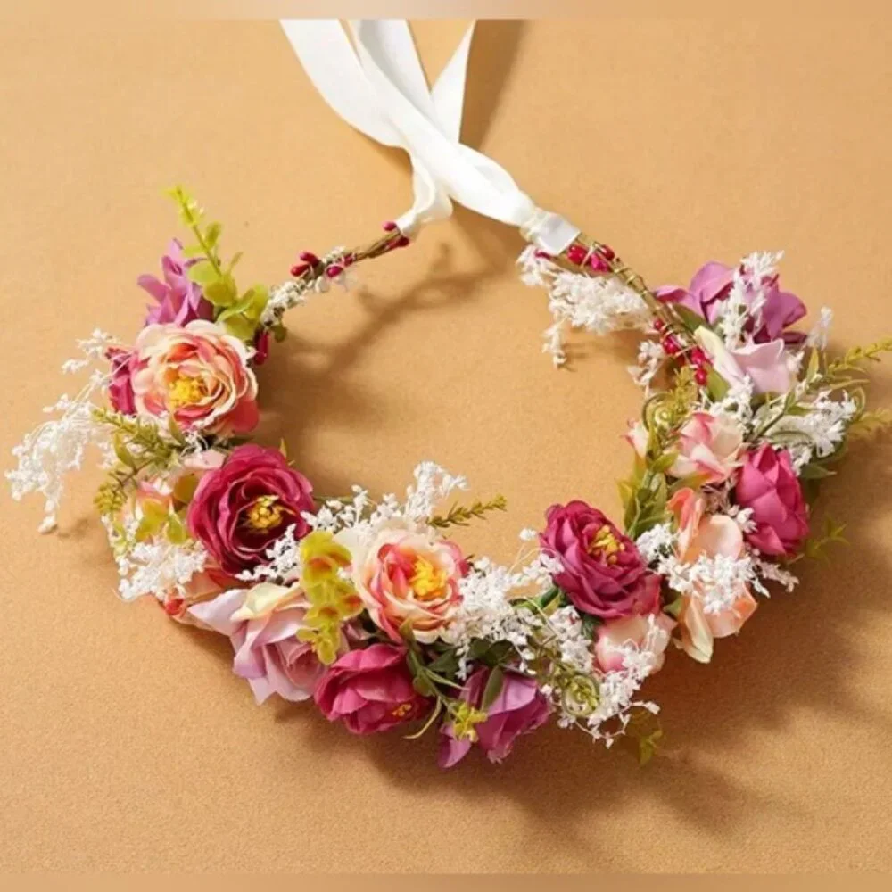 Beautiful flowers hair band crown wreath 🌺🌸 Wedding, bridal, maternity, .✨ - Picture 2 of 7
